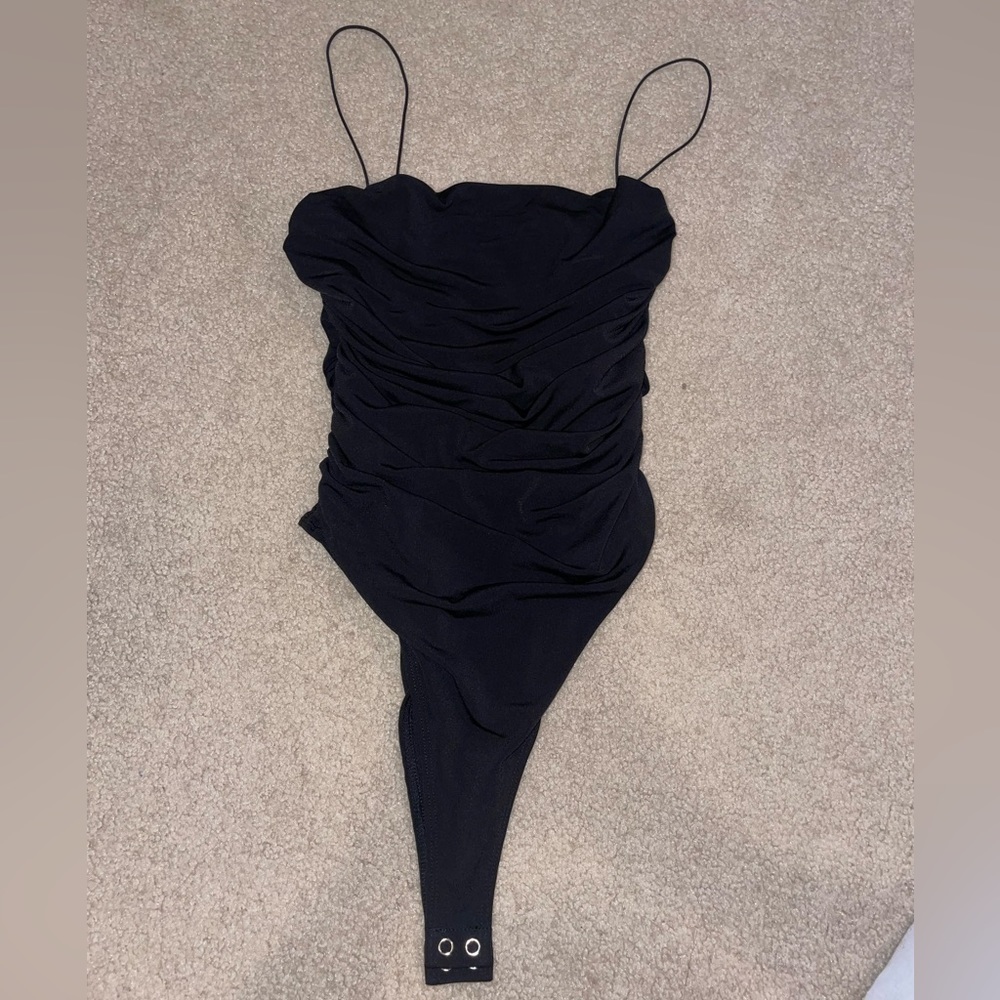 Forever 21 Black Ruched Bodysuit